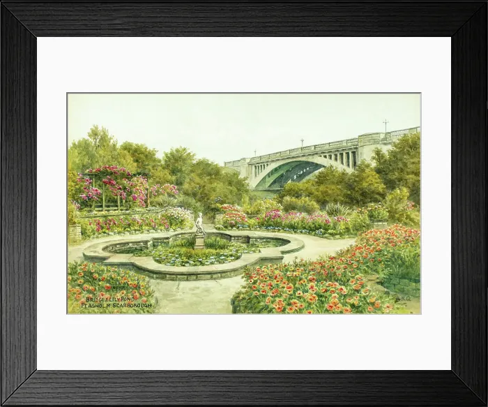 Framed Print : Bridge and Lily Pond, Peasholm, Scarborough, North Yorkshire Framed Print : Bridge and Lily Pond, Peasholm, Scarborough, North Yorkshire