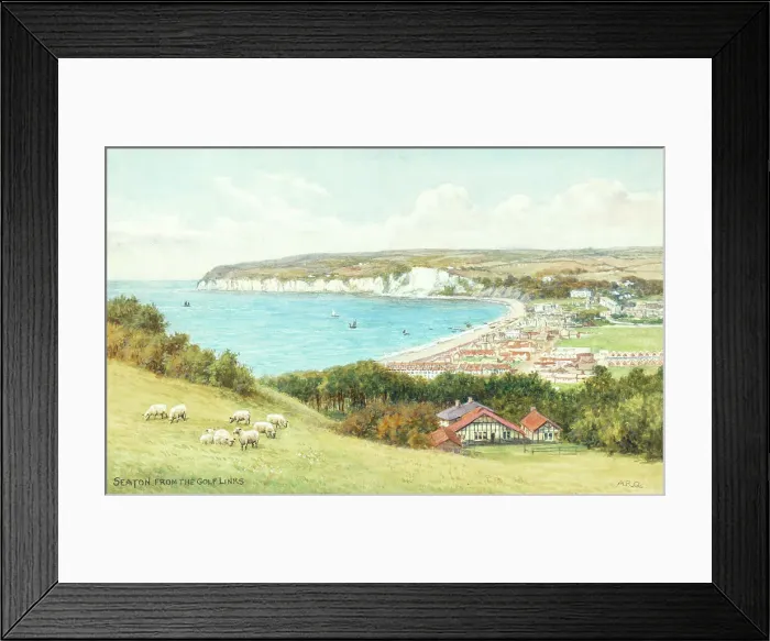 Framed Print : Seaton, Devon, viewed from the golf links Framed Print : Seaton, Devon, viewed from the golf links