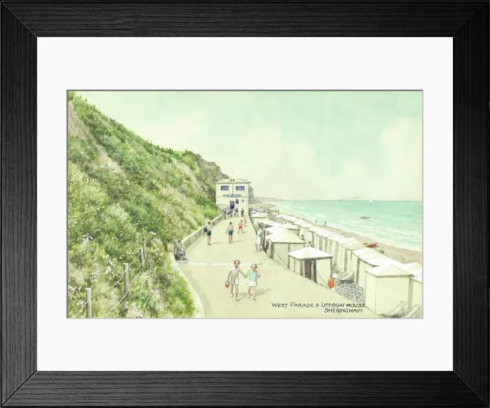 Framed Print : West Parade and Lifeboat House, Sheringham, Norfolk Framed Print : West Parade and Lifeboat House, Sheringham, Norfolk