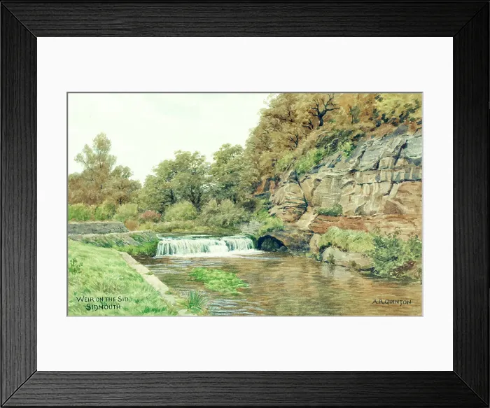 Framed Print : Weir on the River Sid, Sidmouth, Devon Framed Print : Weir on the River Sid, Sidmouth, Devon