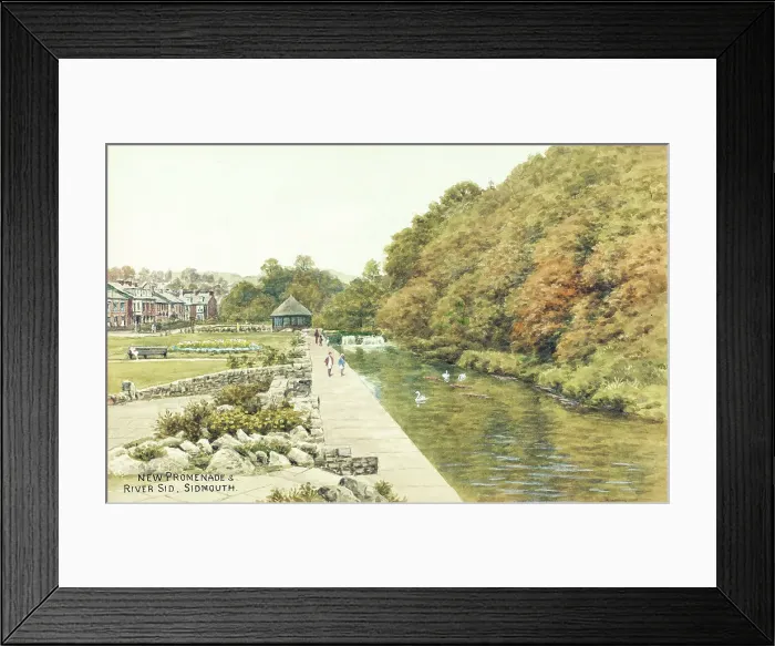 Framed Print : New Promenade and River Sid, Sidmouth, Devon Framed Print : New Promenade and River Sid, Sidmouth, Devon