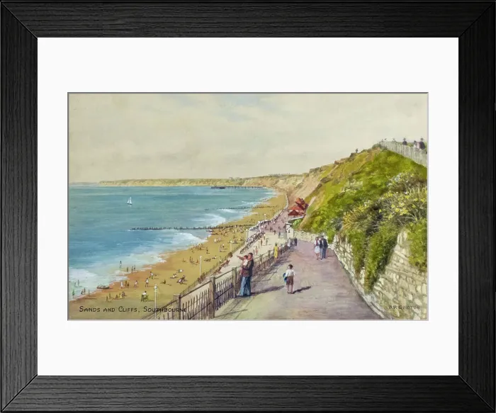 Framed Print : Sands and Cliffs, Southbourne, Dorset Framed Print : Sands and Cliffs, Southbourne, Dorset