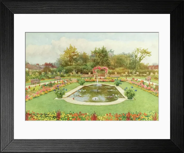 Framed Print : Rest Garden, Southbourne, Dorset Framed Print : Rest Garden, Southbourne, Dorset