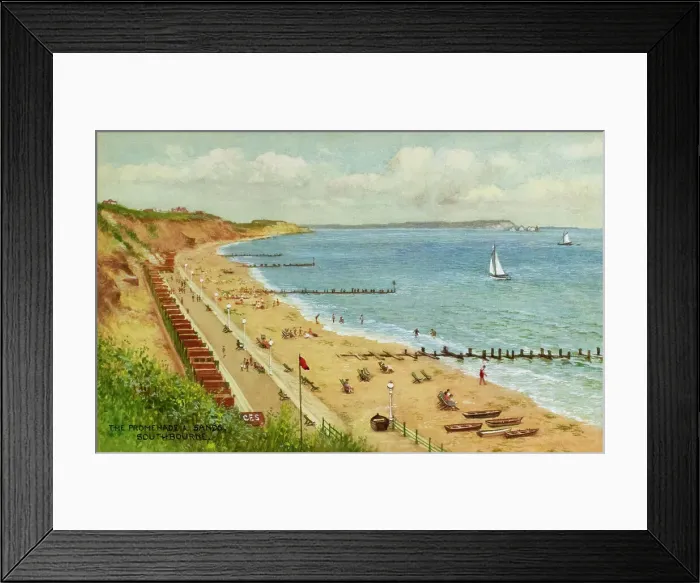 Framed Print : Promenade and Sands, Southbourne, Dorset Framed Print : Promenade and Sands, Southbourne, Dorset
