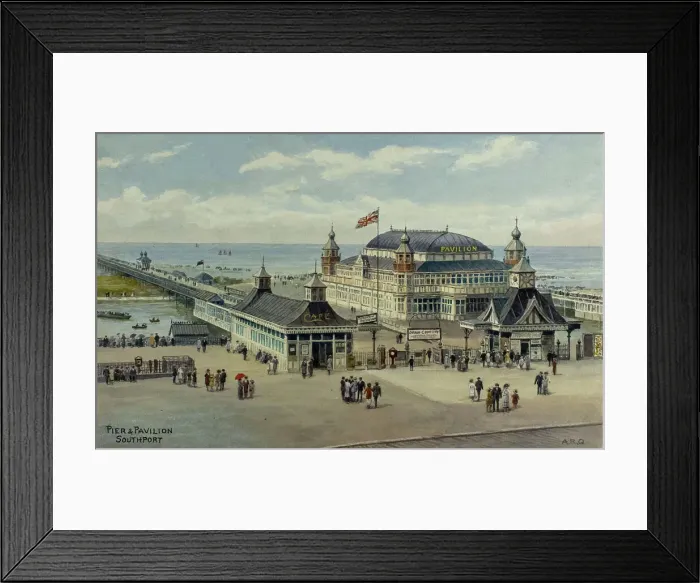 Framed Print : Pier and Pavilion, Southport, Lancashire Framed Print : Pier and Pavilion, Southport, Lancashire
