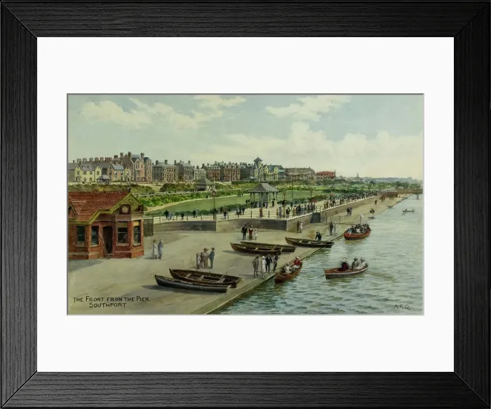 Framed Print : Sea Front viewed from the pier, Southport, Lancashire Framed Print : Sea Front viewed from the pier, Southport, Lancashire