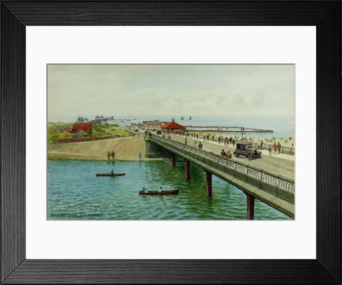 Framed Print : Marine Drive, Southport, Lancashire