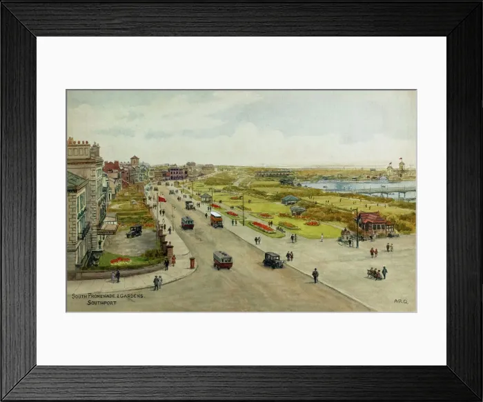 Framed Print : South Promenade and Gardens, Southport, Lancashire Framed Print : South Promenade and Gardens, Southport, Lancashire
