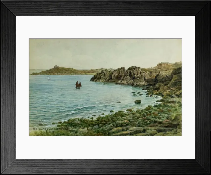 Framed Print : Island and Carthew Point, St Ives, Cornwall Framed Print : Island and Carthew Point, St Ives, Cornwall
