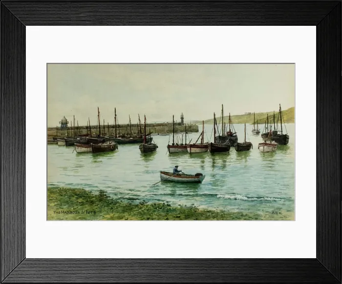 Framed Print : Boats in the Harbour, St Ives, Cornwall