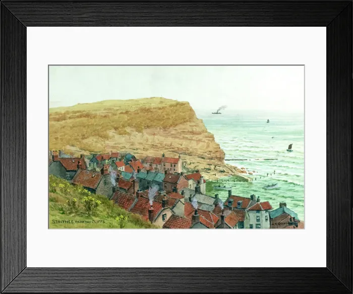 Framed Print : Staithes, North Yorkshire, viewed from the cliffs Framed Print : Staithes, North Yorkshire, viewed from the cliffs
