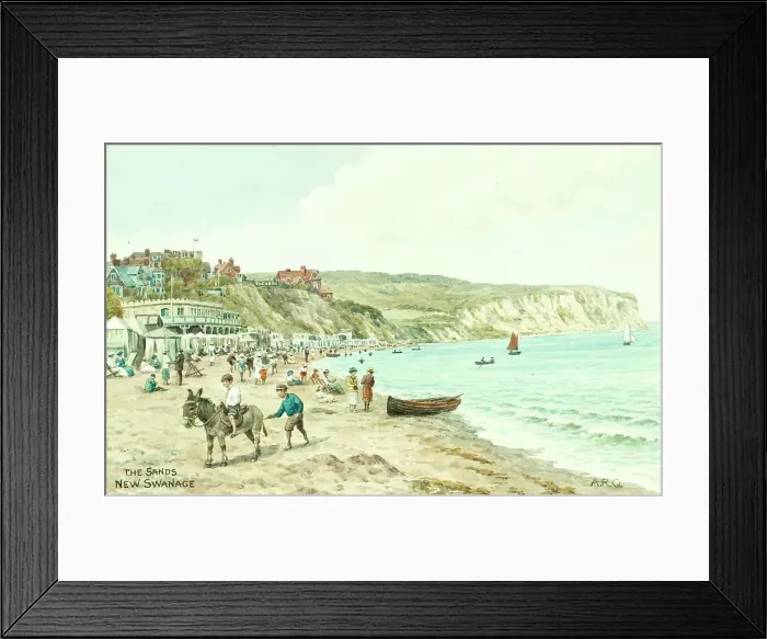 Framed Print : Beach at New Swanage, Dorset Framed Print : Beach at New Swanage, Dorset