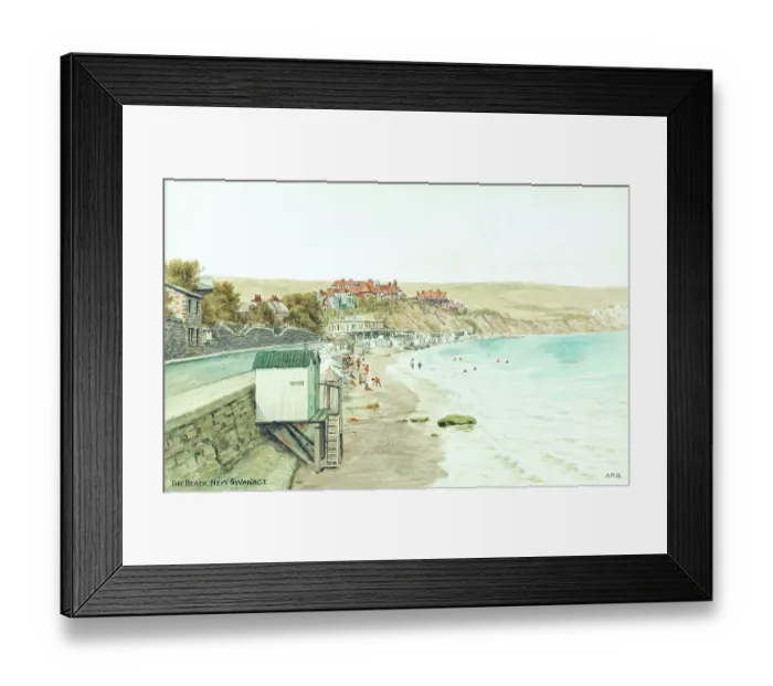 Framed Print : Beach at New Swanage, Dorset Framed Print : Beach at New Swanage, Dorset