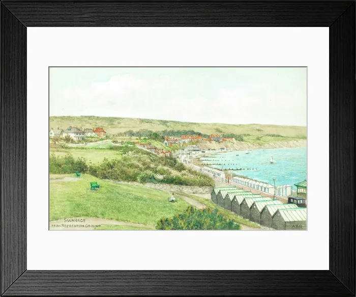Framed Print : Swanage, Dorset, viewed from Recreation Ground Framed Print : Swanage, Dorset, viewed from Recreation Ground