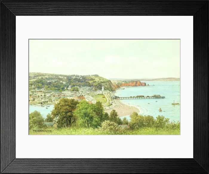 Framed Print : Aerial view of Teignmouth, Devon Framed Print : Aerial view of Teignmouth, Devon