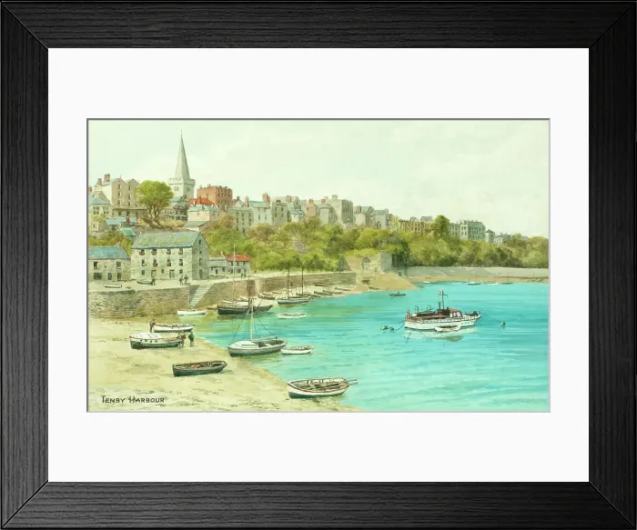 Framed Print : Harbour at Tenby, Pembrokeshire, South Wales Framed Print : Harbour at Tenby, Pembrokeshire, South Wales