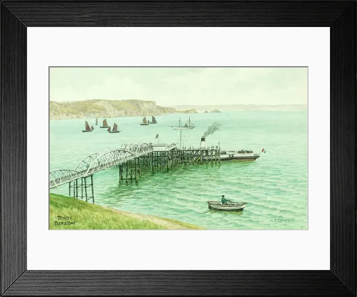 Framed Print : Pier and Bay, Tenby, Pembrokeshire, South Wales Framed Print : Pier and Bay, Tenby, Pembrokeshire, South Wales