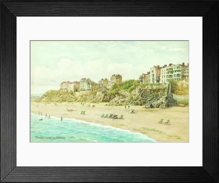 Framed Print : Beach at Tenby, Pembrokeshire, South Wales Framed Print : Beach at Tenby, Pembrokeshire, South Wales