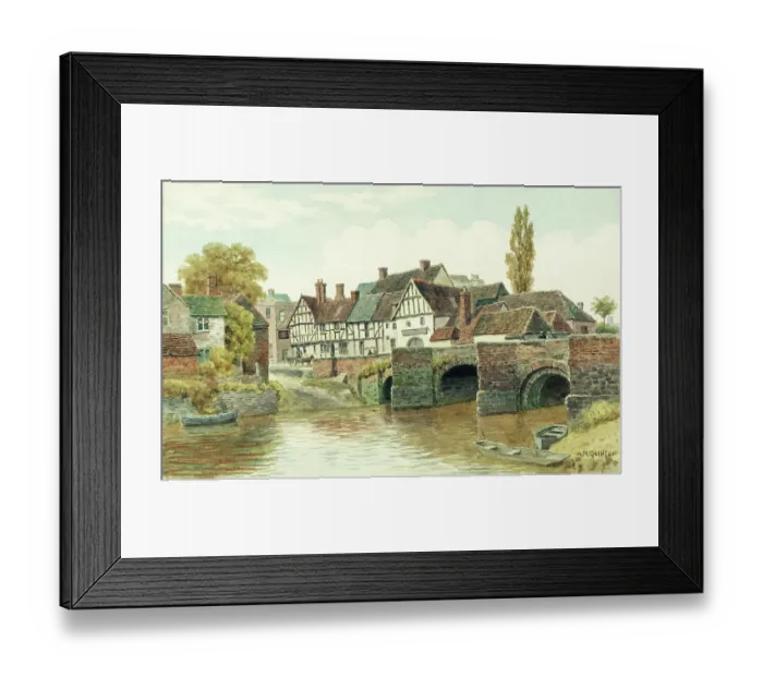 Framed Print : River and Bridge at Tewkesbury, Gloucestershire Framed Print : River and Bridge at Tewkesbury, Gloucestershire