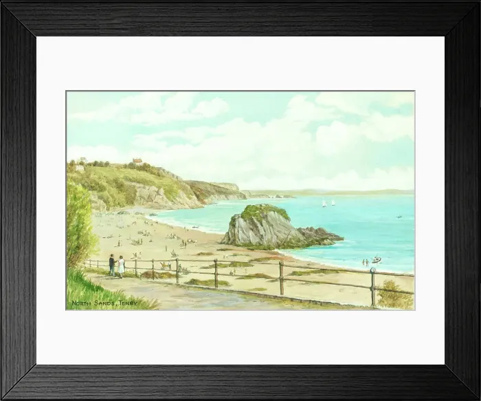 Framed Print : North Sands, Tenby, Pembrokeshire, South Wales Framed Print : North Sands, Tenby, Pembrokeshire, South Wales