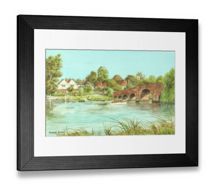 Framed Print : River Thames at Sonning Bridge, Berkshire Framed Print : River Thames at Sonning Bridge, Berkshire