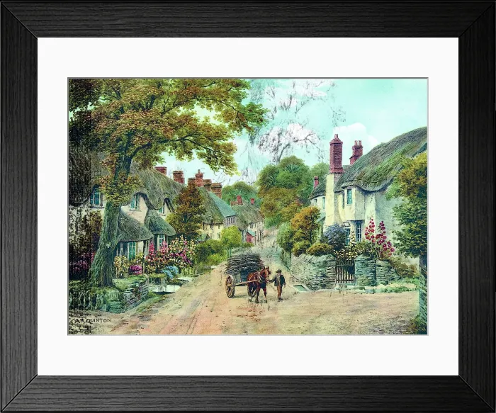 Framed Print : Thatched cottages at Thurlestone, South Devon Framed Print : Thatched cottages at Thurlestone, South Devon