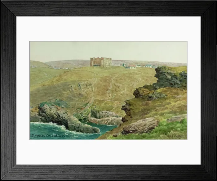Framed Print : Tintagel Cove and Hotel, Cornwall Framed Print : Tintagel Cove and Hotel, Cornwall