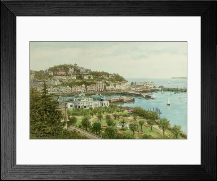 Framed Print : Pavilion and Vane Hill, Torquay, South Devon Framed Print : Pavilion and Vane Hill, Torquay, South Devon