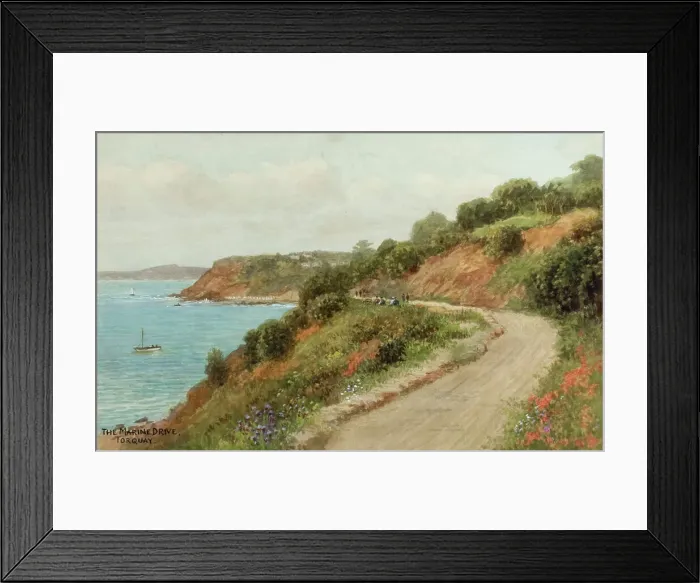 Framed Print : Marine Drive, Torquay, South Devon Framed Print : Marine Drive, Torquay, South Devon