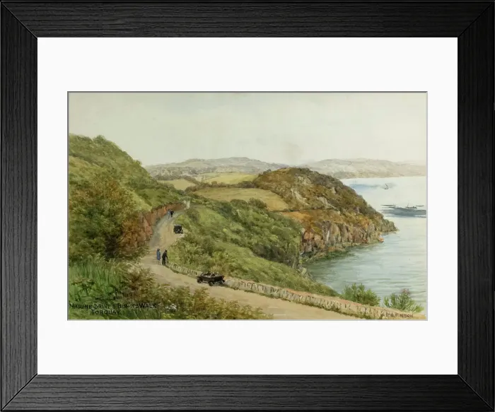 Framed Print : Marine Drive and Bishops Walk, Torquay, South Devon Framed Print : Marine Drive and Bishops Walk, Torquay, South Devon