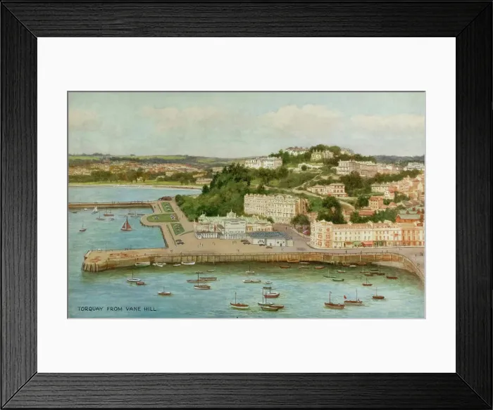 Framed Print : Torquay, South Devon, viewed from Vane Hill Framed Print : Torquay, South Devon, viewed from Vane Hill