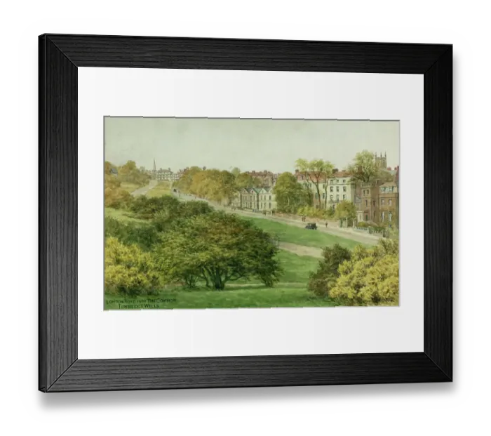 Framed Print : London Road, Tunbridge Wells, Kent, viewed from The Common Framed Print : London Road, Tunbridge Wells, Kent, viewed from The Common
