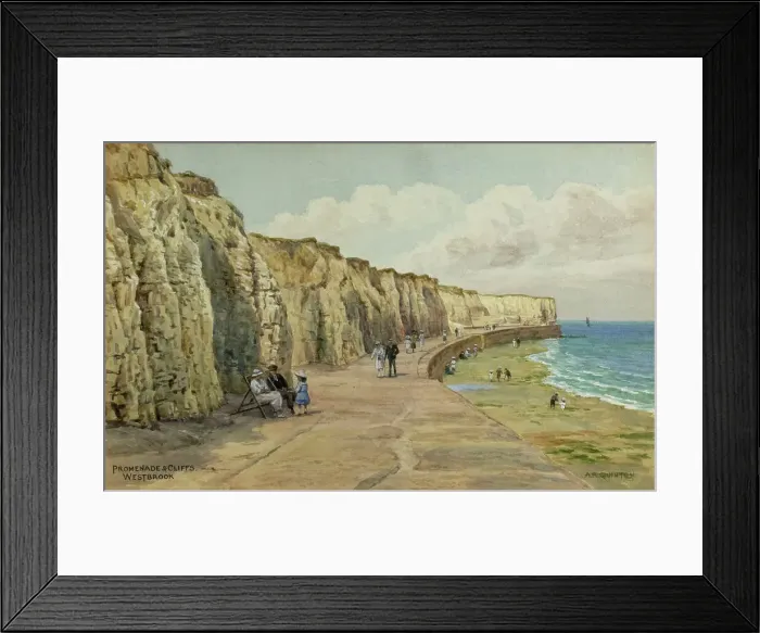 Framed Print : Promenade and Cliffs, Westbrook, Kent Framed Print : Promenade and Cliffs, Westbrook, Kent