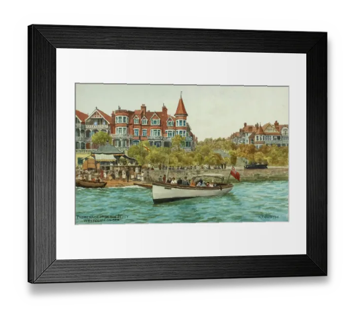 Framed Print : Promenade at Westcliff-on-Sea, Essex, viewed from the jetty