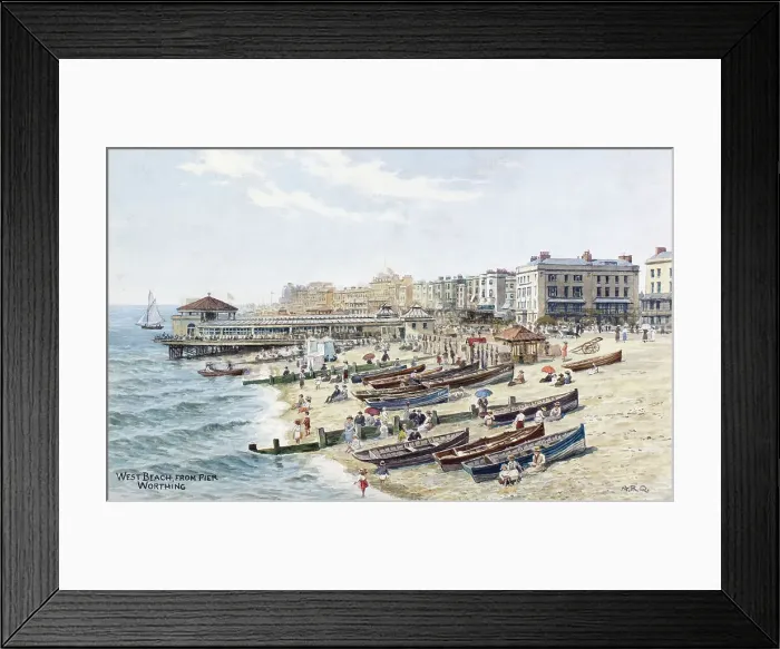 Framed Print : West Beach, Worthing, Sussex, viewed from the Pier Framed Print : West Beach, Worthing, Sussex, viewed from the Pier