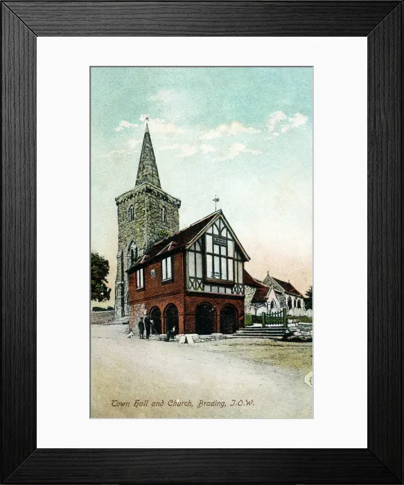 Framed Print : Town Hall and Church at Brading, Isle of Wight, Hampshire Framed Print : Town Hall and Church at Brading, Isle of Wight, Hampshire