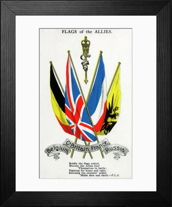 Framed Print : WW1 - Flags of the Allies Framed Print : WW1 - Flags of the Allies