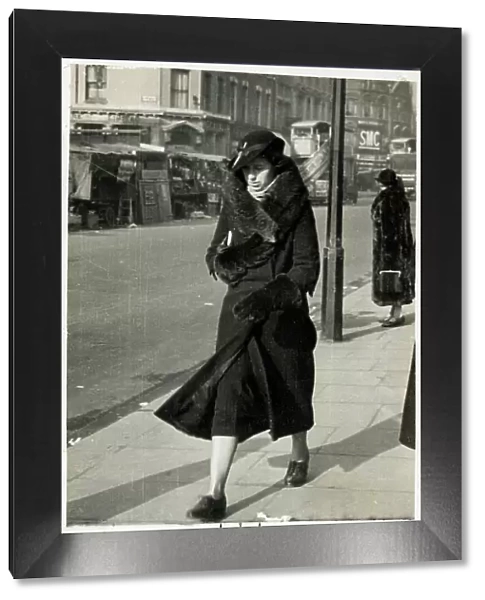 Candid photograph - Central London - Young Woman in furs