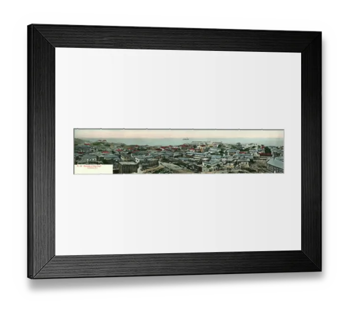 Framed Print : Fold-out panoramic postcard of Cape Coast, Ghana Framed Print : Fold-out panoramic postcard of Cape Coast, Ghana