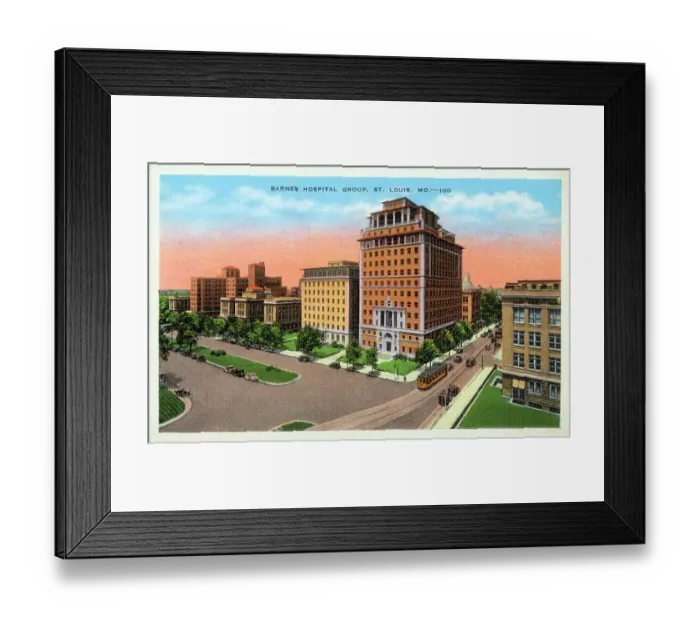 Framed Print : Barnes Hospital Group, St. Louis, Missouri, USA Framed Print : Barnes Hospital Group, St. Louis, Missouri, USA