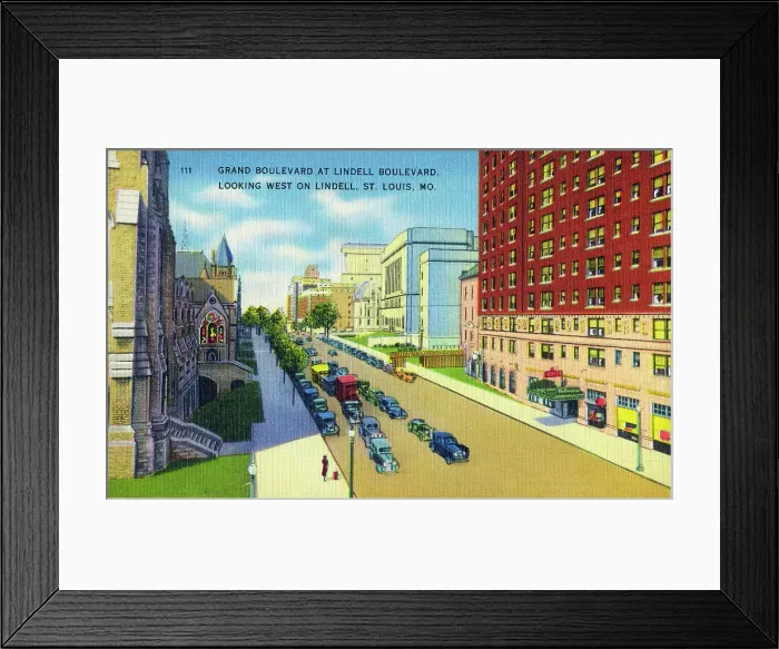 Framed Print : Grand Boulevard at Lindell Boulevard - St. Louis, Missouri Framed Print : Grand Boulevard at Lindell Boulevard - St. Louis, Missouri