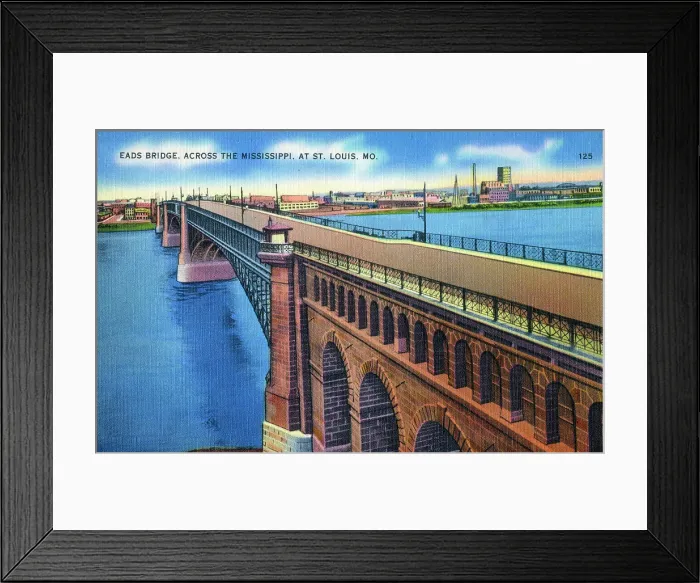 Framed Print : St. Louis, Missouri, USA - Eads Bridge over the Mississippi Framed Print : St. Louis, Missouri, USA - Eads Bridge over the Mississippi