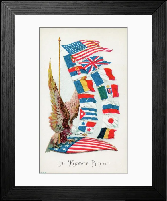 Framed Print : In Honour Bound - Patriotic postcard - WW1 Framed Print : In Honour Bound - Patriotic postcard - WW1