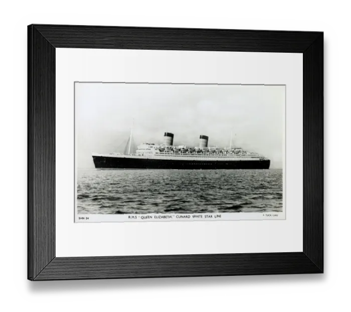 Framed Print : RMS Queen Elizabeth of Cunard White Star Line Framed Print : RMS Queen Elizabeth of Cunard White Star Line