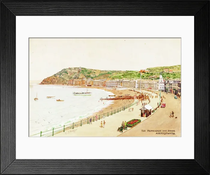 Framed Print : Promenade and Beach, Aberystwyth, West Wales