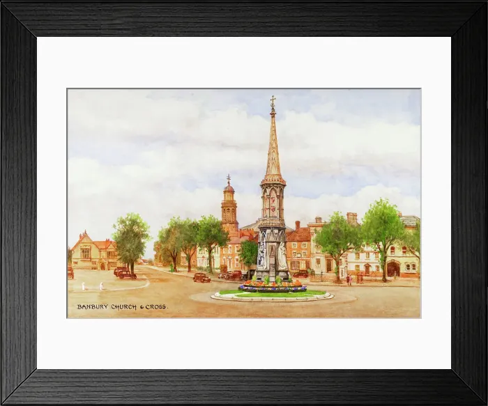 Framed Print : Banbury Church and Cross, Oxfordshire Framed Print : Banbury Church and Cross, Oxfordshire