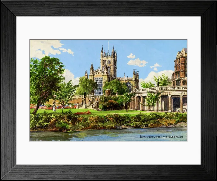Framed Print : Bath Abbey, from the River Avon, Somerset