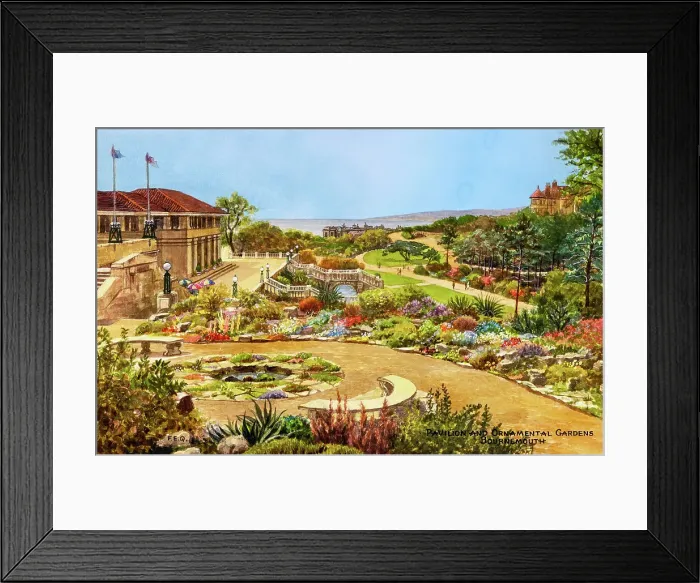 Framed Print : Pavilion and Ornamental Gardens, Bournemouth, Dorset Framed Print : Pavilion and Ornamental Gardens, Bournemouth, Dorset