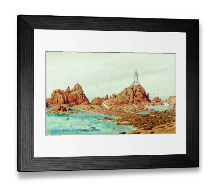 Framed Print : Corbiere Rocks and Lighthouse, Jersey, Channel Islands Framed Print : Corbiere Rocks and Lighthouse, Jersey, Channel Islands