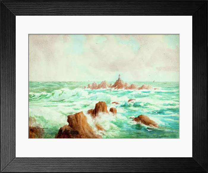 Framed Print : Rough sea at La Corbiere, Jersey, Channel Islands Framed Print : Rough sea at La Corbiere, Jersey, Channel Islands